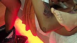 Hey, check how I make my wife squirt like crazy with this group blowjob and sexy tits play!