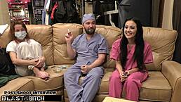 ready to become nurse while blaire celeste's mouth takes a huge cum load in this bdsm hospital scene with vibrator and bondage?