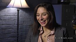 brunette endures bondage with rough anal fucking and deepthroat gagging in bdsm submission