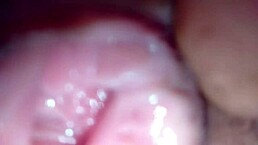 Intense fucking of mature woman's beautiful shaved pussy until creampie floods her tight wet hole