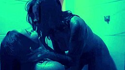 Valen and Danyla share steamy shower pleasures in group lesbian fun