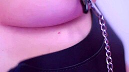 Prurient boy spanks and chokes brunette woman before rough ass fucking and ass to mouth action. He punishes her with big cock in bdsm domination scene.