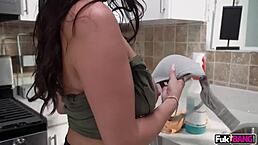 kitten latenight works as latin maid fucking huge tits and fat chubby body on cock