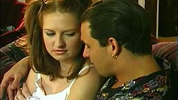 Julia sucks cock and spreads shaved pussy in fishnets for boyfriend 😏