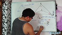 nerdy asian student explores bedroom angles in sexual math lesson with teacher at 40 degrees triangles