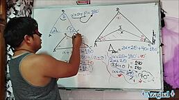 nerdy asian student explores bedroom angles in sexual math lesson with teacher at 40 degrees triangles