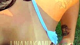 That hot Japanese babe sucked and rode until she drained every drop from the big black cock in the parking lot