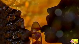 imagine a vintage striptease where hot blonde and kinky brunette dive into steamy lesbian sex