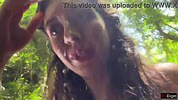 cum on face in public locker room then cumwalk at the waterfall with that skinny sexy babe.