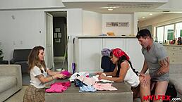 mylfex - ladies of household get banged by man of the house in upskirt cowgirl riding