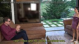 teen brunette in panties gets bent over for doggystyle anal with cumshot. she takes facial next to blind dad in taboo roleplay.