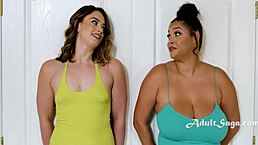 I dive into ashlyn peaks ebony pussy with licking and muff diving as first time lesbian with redhead milf