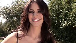 In this interracial scene, experienced brunette faith leone teases with her natural tits outdoors.