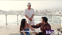 Masajista Toca a Mi Joven Esposa Peruana y Se La Termina Follando Delante de Mí!