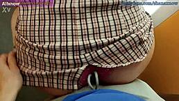 Teen brunette gives deepthroat blowjob in public elevator and gets facial cumshot to swallow