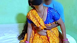 Desi wife gets romantic boobs pressing and sucking before hot pussy fucking in bedroom.