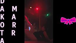 Dakota Marr performs pole dancing as a stripper in a Nebraska night club.