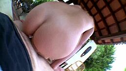 Hey, check out Asian beauty Mya Luanna bouncing her big round butt on her date's thick rod for a facial cumshot in heels.