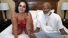 one hot creampie teaser with latina bbw taking monster cock in lingerie