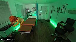 Vr conk redhead April Oneil gives deep reverse blowjob