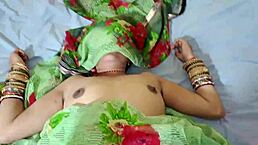 Innocent bhabhi bends over without words for doggystyle pussy licking and fucking with friend.