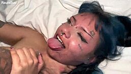 we dominate the throat of our tattooed argentine teen 18+ with gagging choking deepthroat face fucking and cumshot mouthful first time