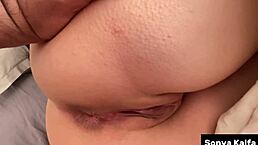 Big round ass stepmom enjoys a morning fuck in bed with huge natural tits bouncing