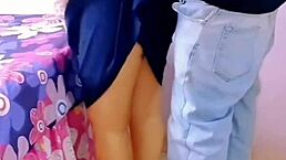 Horny Mexican students fuck without condoms in living room next to girl's family