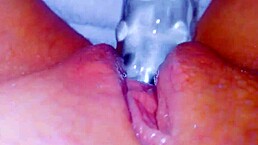 Curious coed cums huge squirt on glass toy in asian solo session