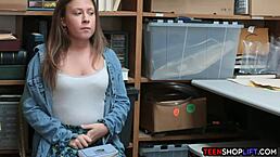 teen shoplifter blows security guard then bends over for doggystyle pussy reality sex in shop