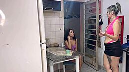 Neighbor gossip girl comes over at midnight for sugar to get fucked and licked hard