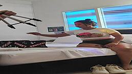 Hey, this mature latina whore is cheating on her husband by rimming and riding her young step-nephew's cock in a homemade doggystyle fuck session