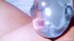 Curious coed cums huge squirt on glass toy in asian solo session