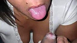 mi madrastra me levanta con una mamada y eyaculo en su boca con facial cumshot