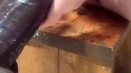 huge hankeys dildos pound amateur ass on homemade fucking machine. intense anal toy sex session.