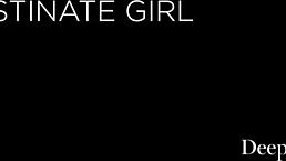 Man, Deeper's got bratty submissive Emma Rosie blindfolded, cuffed, and taking it deep in her ass.