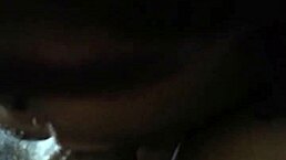 Sexy ebony babe with huge black boobs pleasures herself using her boyfriend's big cock and swallows.