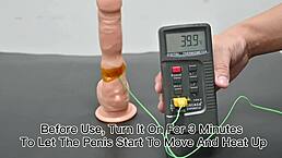 Chinese factory dildo with remote vibration heating surprises in anal toy riding test