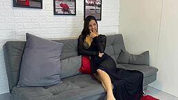 Wife picks a fight with husband on purpose, so in rage he bends her over for intense interracial creampie fucking.