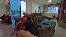 Husband Brings Friend Home For Threesome With Horny Wife Taking Both Cocks In Homemade Action