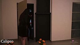 in this narrative, two busty latina sisters engage in a threesome with intense pussy licking and creampie missionary.