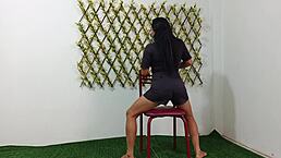 Tasty sister-in-law spreads her big ass on all fours, tempting a hard fuck?