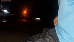 seriously this chick at the bus stop grabs my cock and goes wild