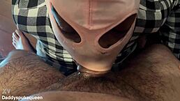 Black queen gets facefucked with puking taint licking and cumshot in eye