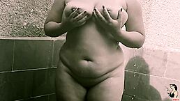 pregnant latina bbw masturbates big pussy in early morning shower