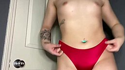 thick asian tries on panties for ass worship asmr tease