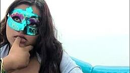 brunette student touches her big tits and boobs in sexy way before exams with groping