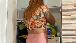 Look at this married woman flashing her big pussy lips with husband nearby