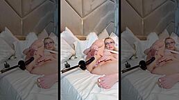 mia malkova rides fuck machine for blonde solo creampie with big tits bouncing