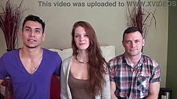 Desperate amateurs Nora, Stephie, Barbie, and Misty reveal contrasting bedroom interviews with big tits and interracial casting vibes.